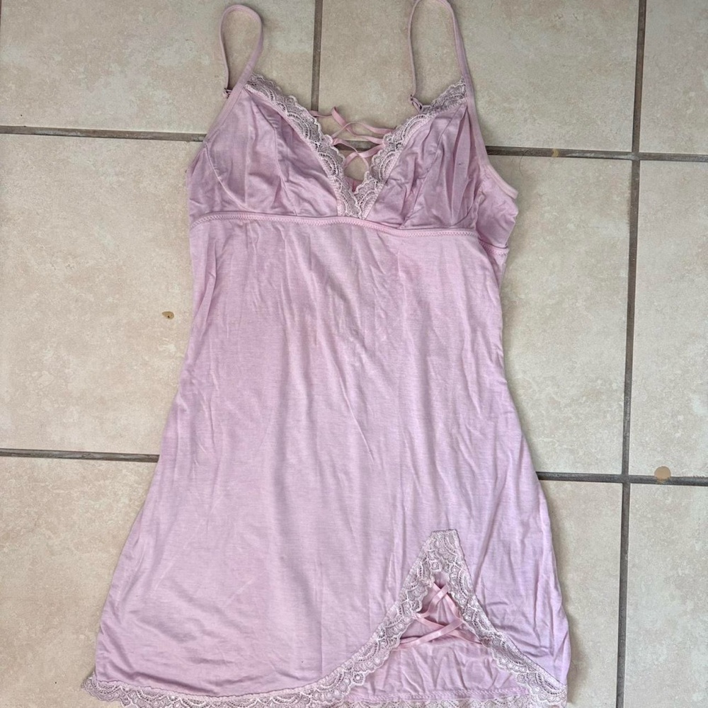 Pink Lace Trim Nightgown